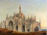 Emilio Magistretti Quasi aurora consurgens the Cathedral. General exterior view from the east France oil painting artist